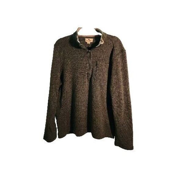 Woolrich 1/4 Zip Sweater Mens XL Pullover Dark Green Zip Pocket Excellent Cond. - Picture 1 of 5